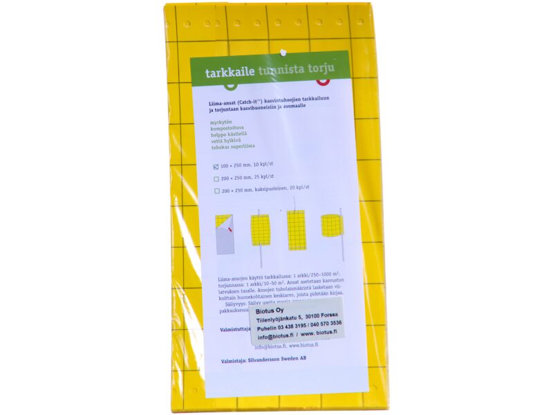 Kollane 1-poolne liimpüünis 10x25 cm 10 tk
